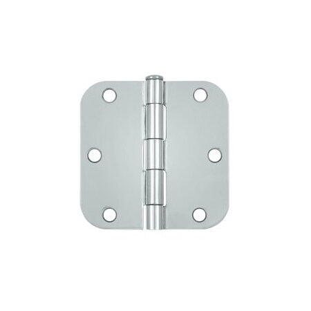 Deltana Polished Chrome 3.5 x 3.5 Plain Bearing 5/8 Radius Corners Mortise Hinge, 10PK pairs S35R526-XCP10